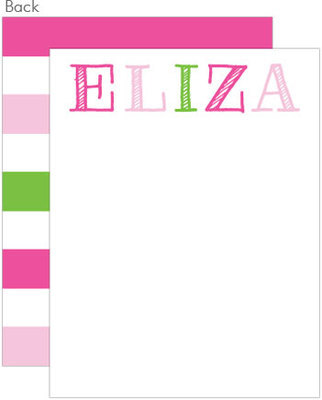 Pink Multi Color Flat Note Cards
